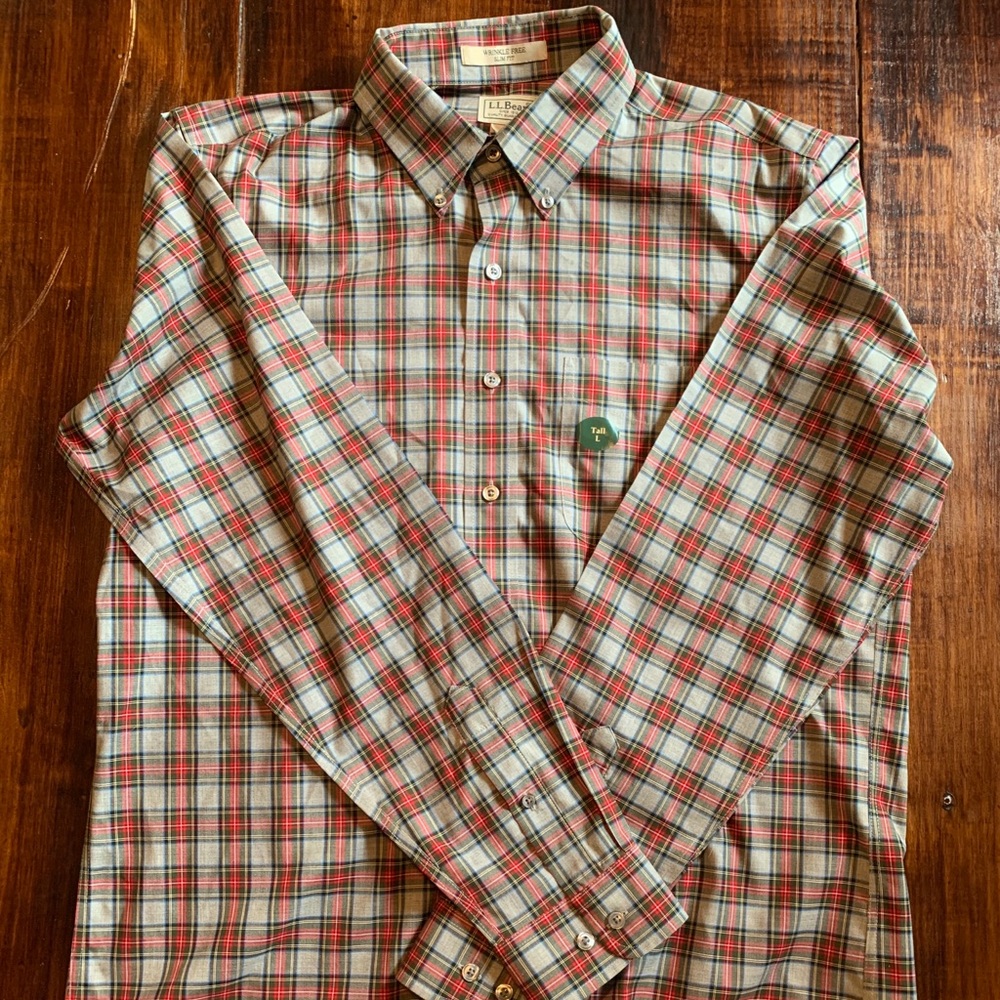 L.L. Bean Large- Tall WRINKLE FREE Long sleeves